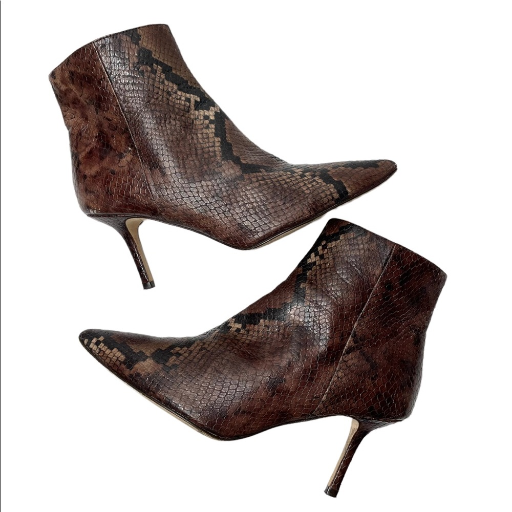 L’Agence | Aimée Bootie in Brown Snake 38